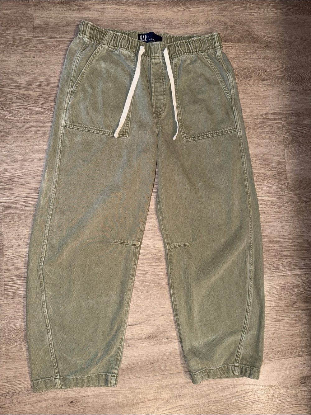 GAP Olive Drawstring Cargo Joggers with Patch Pockets